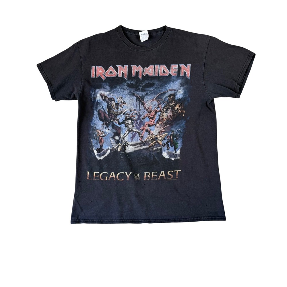 Iron Maiden Legacy of the Beast Graphic T-Shirt Mens Medium Faded Black Delta